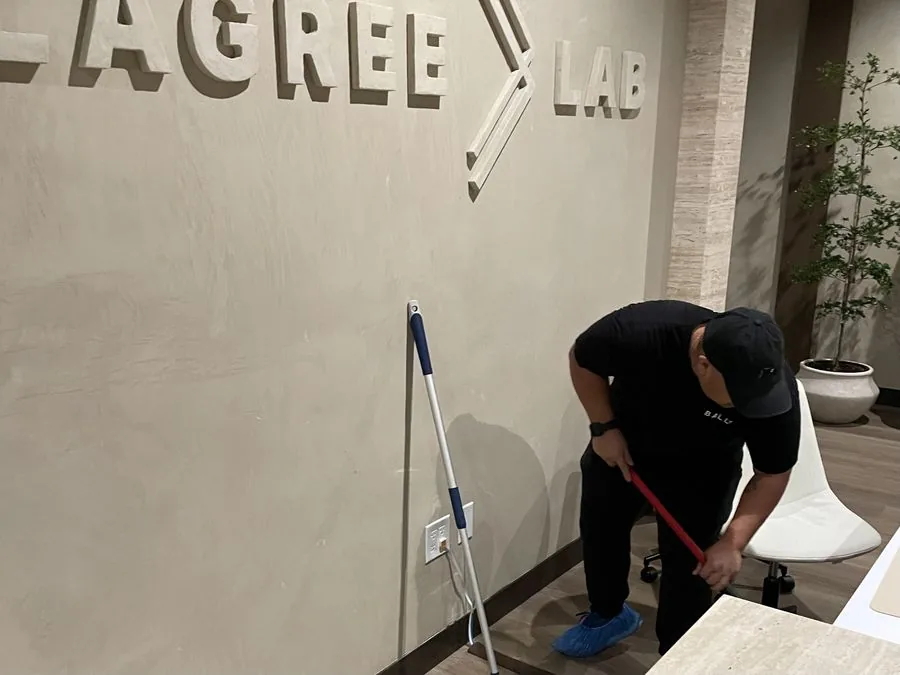 The Clean Guys mopping Lagree Lab reception area Las Vegas