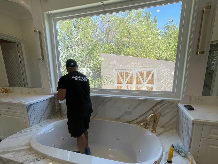 The Clean Guys bathroom window cleaning Las Vegas luxury estate