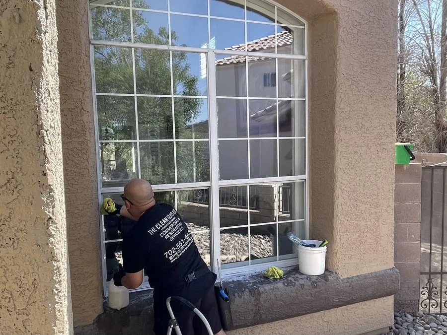 Removing hard water stains from windows in Las Vegas — The Clean Guys